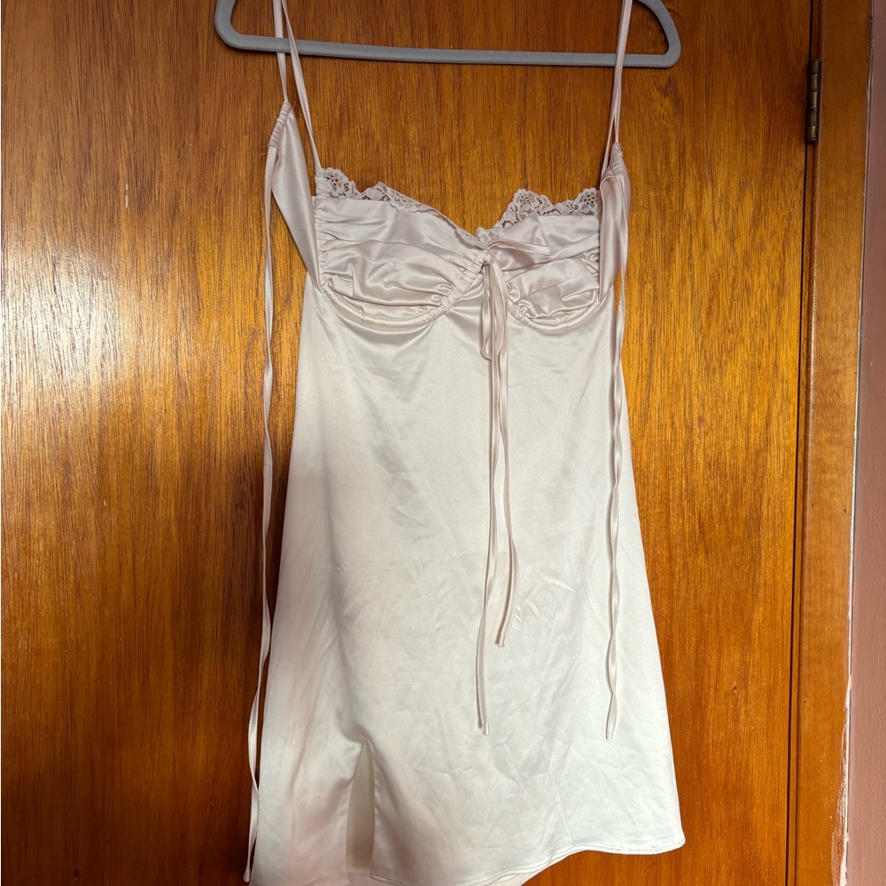 Elegant Cream Lace-Trimmed Nightgown